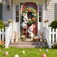 thumbnail image 4 of Easter Door Cover Decoration 70.86x35.43inch,Polyester Cute Bunny Eggs Floral Spring Door Banner Easter Holiday Photo Backdrop for Porch Garden Seasonal Party Supplies, 4 of 6