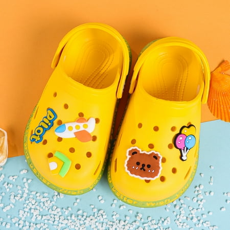 

Boys And Girls PVC Cute Cartoon Charm Clogs Non-slip Breathable Slip-on Slippers For Beach