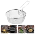 thumbnail image 3 of Deep Fry Basket Kitchen Stainless Steel Round Fry Basket with Folding Handle, 3 of 8