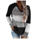 thumbnail image 1 of Gibobby Sudadera larga con cremallera Fashion Women Leopard Patchwork V Cuello de mangas largas Sweater Blouse Tops （Negro， XL), 1 of 5