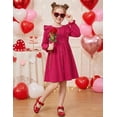 thumbnail image 3 of Arshiner Toddler Fall Winter Sweater Dress Ruffle Long Sleeve Ribbed Knit Button Down Casual Dresses with Pockets, 3 of 6