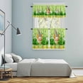 thumbnail image 5 of Easter Bunny Kitchen Curtains Sets for Windows 24 Inch Length, Spring Green Garden Floral Botanical Plaid Rod Pocket Window Treatments Tier Curtains and Valances Set for Bedroom/Bathroom, 5 of 8