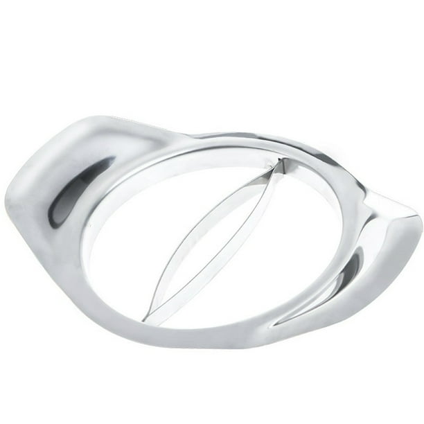 Descorazonador de acero inoxidable - 8 cuchillas afiladas para dividir uniformemente las manzanas en 8 secciones, perfecto para cocinar y picar, plateado