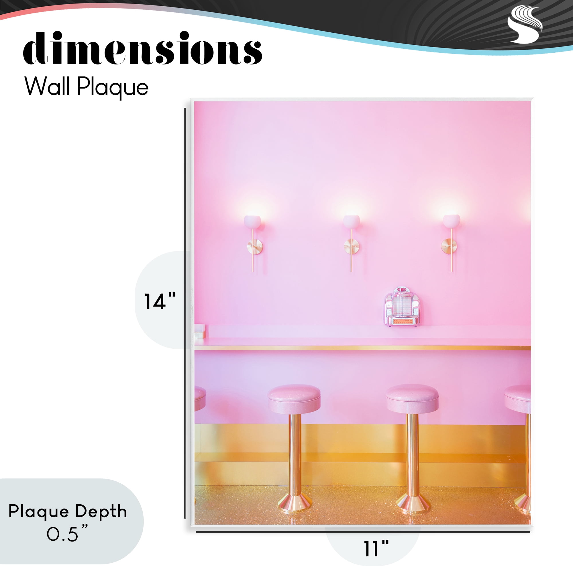 Stupell Industries Pink Retro Dessert Parlor Wall Plaque Art, design by LISH Creative