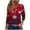 Christmas Shirts for Women-A2 Wine, variant on Mifsaly Plus Size Christmas Shirts for Women 3/4 Sleeve Xmas Santa Print T-Shirts Xmas 3 Buttons V-Neck Snowflake Graphic Tops Loose Fit Tops Funny Party Festival Outfits