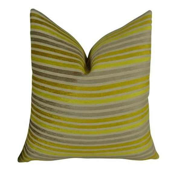 Fork Valley Handmade Throw Pillow - Lime & Gray - 22 x 22 in.