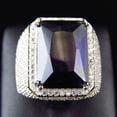 thumbnail image 2 of Opolski Fashion Men Women Big Rectangular Cubic Zirconia Plated Finger Ring Jewelry, 2 of 8