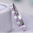 thumbnail image 3 of Amethyst Wedding Band Matching Band Engagement Ring Promise Ring 925 Sterling Silver Gemstone Jewelry For Women Gift, 3 of 5