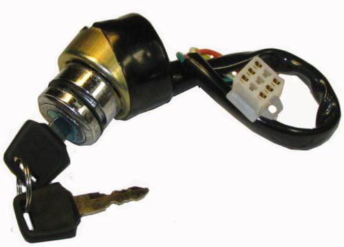 TC-Motor 6 Wire Pin On Lock Off Ignition Key Switch 2 Keys For Kazuma 50cc 70cc 90cc 110cc 125cc ATV Quad 4 Wheeler 