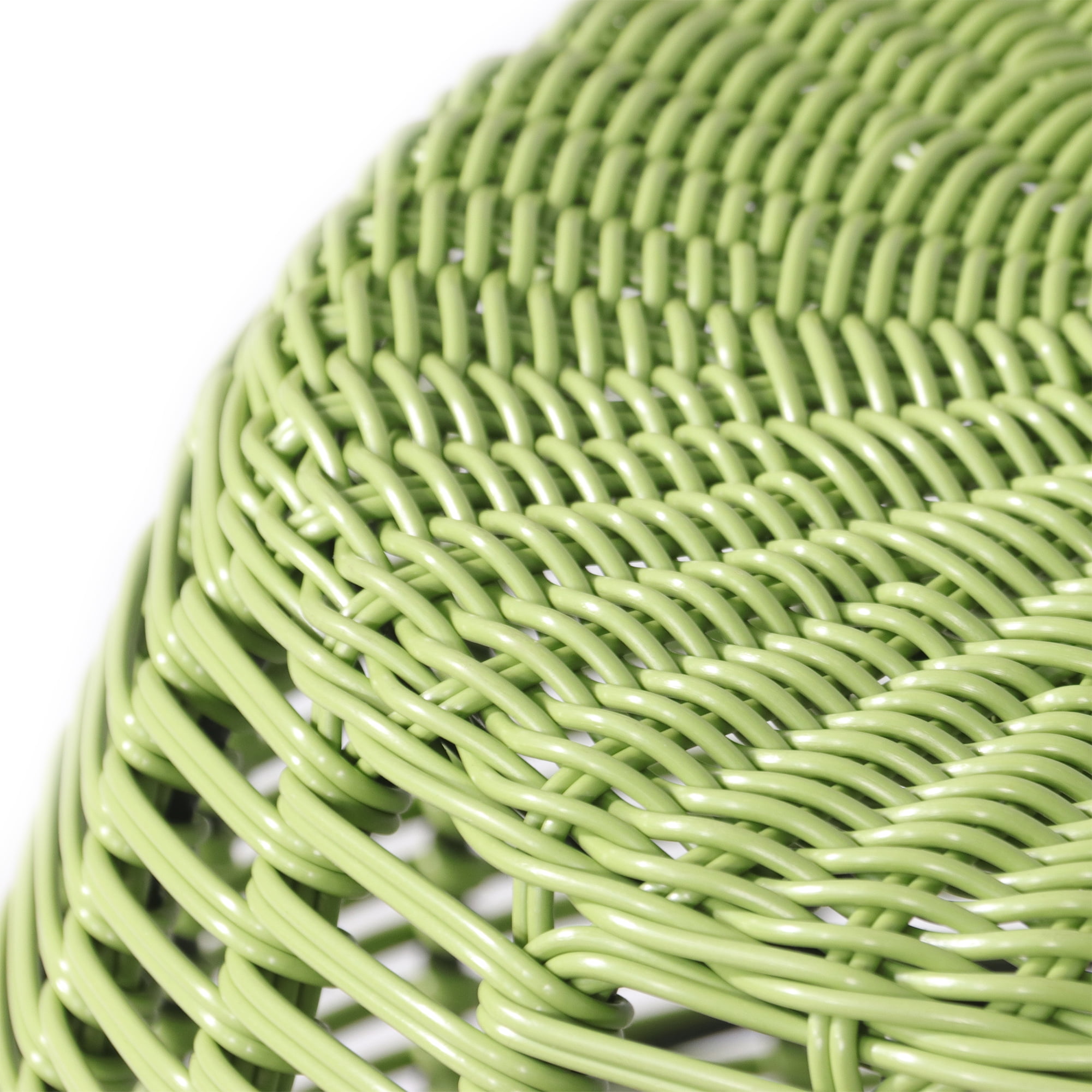 16in Wicker Outddor Side Table - Green