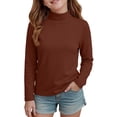 thumbnail image 5 of Cotton Long Sleeve Pullover Shirts for Girls Mock Neck Teen Pullover Tops Turtleneck Warm and Soft Comfortable Loose Fit Casual Tops Basic Tees Fall Winter Clothes 5-14 Years, 5 of 8