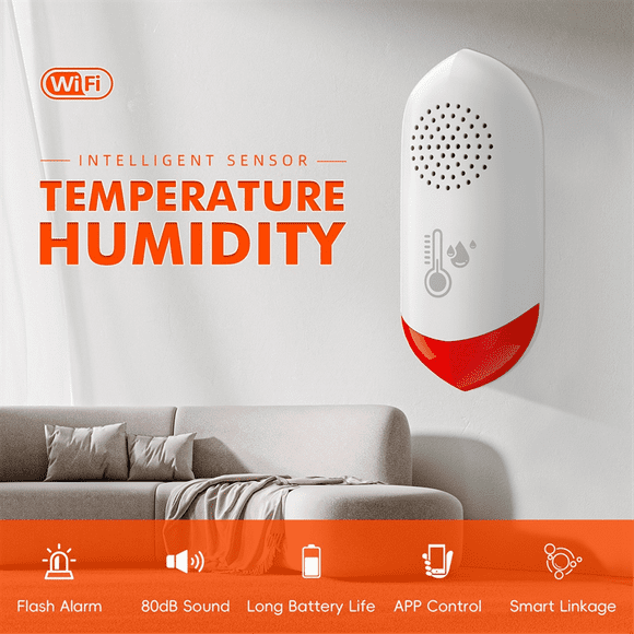 WiFi Hygrometer Thermometer Indoor,Wireless Smart Temperature Humidity Monitor with Smart Life App Notification
