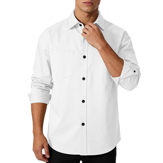 Camisas de Manga Larga Casual de Color Sólido Botón Solapa Blusa de Moda para Citas Y Salir