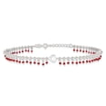 thumbnail image 3 of Sterling Silver Anklet 10 inch mm Red Beads 10in Plus 1in Ext., 3 of 8