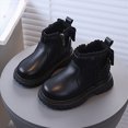 thumbnail image 4 of KPOPLK Girls Ankle Boots Side Zipper Low Heels Comfortable Casual Shoes for Toddler Little Kid Big Kid(9.5,Black), 4 of 6