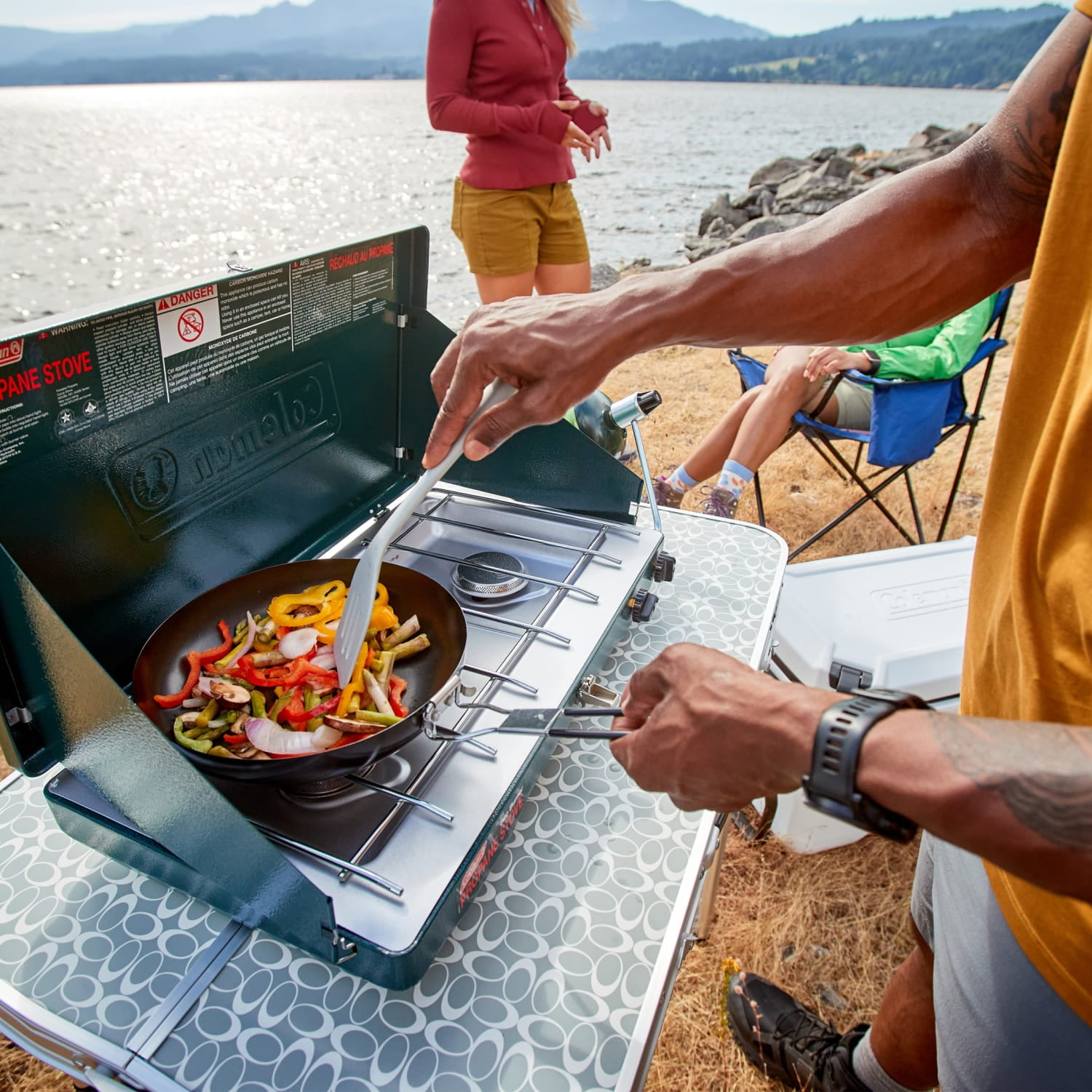 Coleman Matchlight 2-Burner Propane Stove, 10,000 BTU, Black +