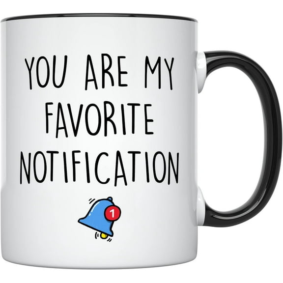 YouNique Designs Long Distance Relationship Mug for Him And Her, 11 Oz, Deployment, I Love You, Romantic Cup, Thinking of You, Aniversity Coffee Mug, Long Distance Friendship (Black Handle)