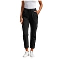 thumbnail image 2 of Titcea Cargo Pants Women High Waisted Drawstring Solid Color Casual Straight-Leg Pants with Multi Pockets Lightweight Comfy Summer Cargo Pants, 2 of 6