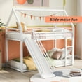 thumbnail image 7 of Kacho Metal House Bunk Bed with Slide, Twin Over Twin House Bunk Bed with Ladder and Slide, Metal Bunk Bed Frame with Stairs, Guardrail for Teens, White, 7 of 7