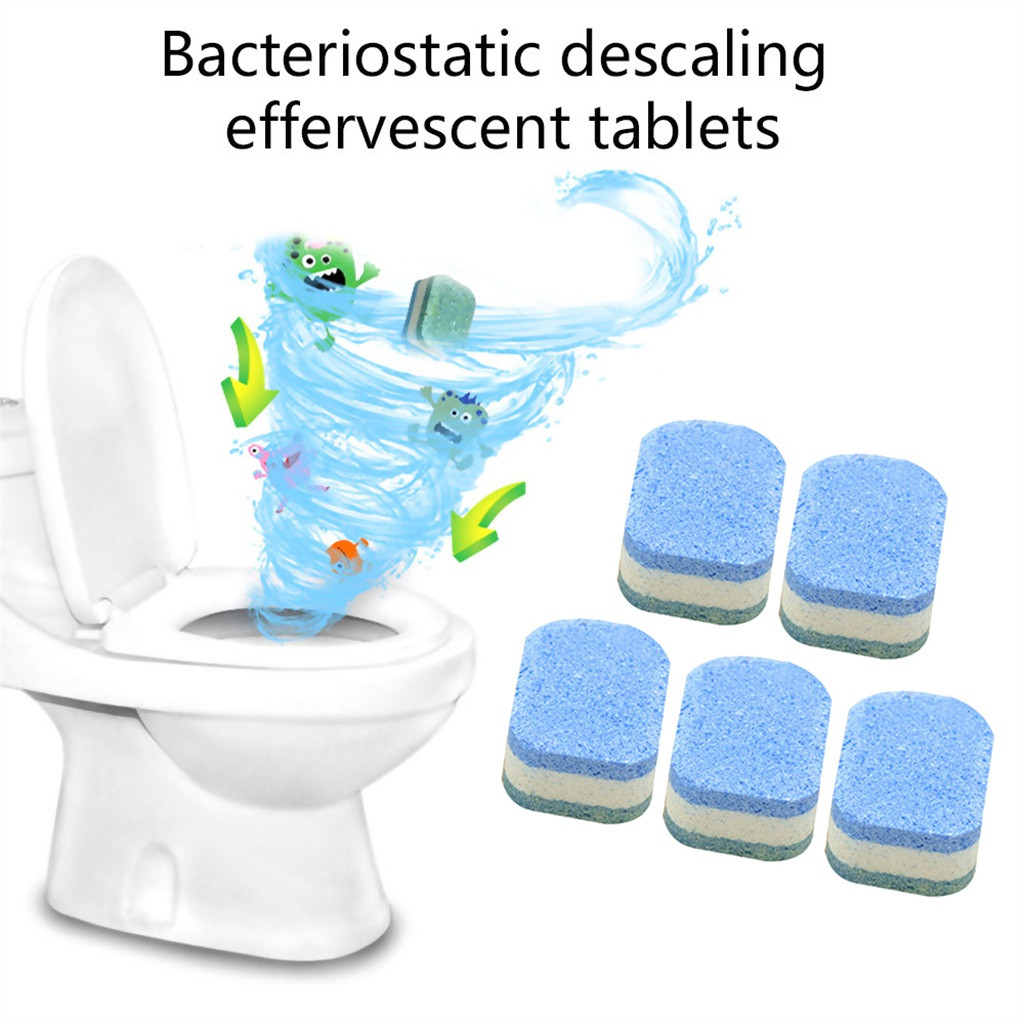 Ceiken 5Pcs Automatic Bleach Toilet Bowl Tank Cleaner Blue Tablets