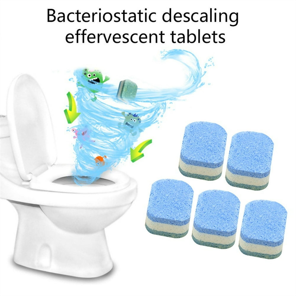 Ceiken 5Pcs Automatic Bleach Toilet Bowl Tank Cleaner Blue Tablets
