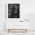 thumbnail image 2 of A Gorilla Reflects - Photography Black and White Wildlife Animal Portrait Nature Moody Jungle White Framed Wall Art Print 16 x 20 inches, 2 of 3