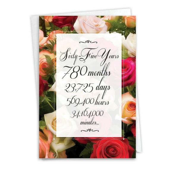 65 Year Time Count: Funny Birthday Milestone Card