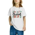 thumbnail image 3 of Delliss Girls' Stylish Short Sleeve Top Round Neck Cute Christmas Print Classic Tee Blouse, 3 of 4