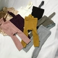thumbnail image 4 of Infant Baby Girls Knit Suspender Leggings Soft Elastic High Waist Ribbed Tights Autumn Winter Warm Stockings, 4 of 4