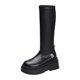thumbnail image 2 of Botas hasta la con para mujer, color negro, para exteriores, primavera, otoño, año nuevo 37 Yinane Botas de plataforma para mujer, 2 of 8