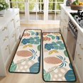 thumbnail image 4 of Kitchen Rugs Sets Of 2,Beige Pioneer Flower and Leaf Pattern Anti Fatigue Kitchen Mat Rugs Non Slip Washable,Decorative Kitchen Floor Mats for Kitchen,Sink,Laundry,17"x47"+17"x47", 4 of 5