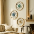 thumbnail image 4 of Wooden Farmhouse Wall Decor 11.81x11.81inch Round Hanging Decoration for Bedroom Home Living Room Kitchen Office Decor (Gold), 4 of 8