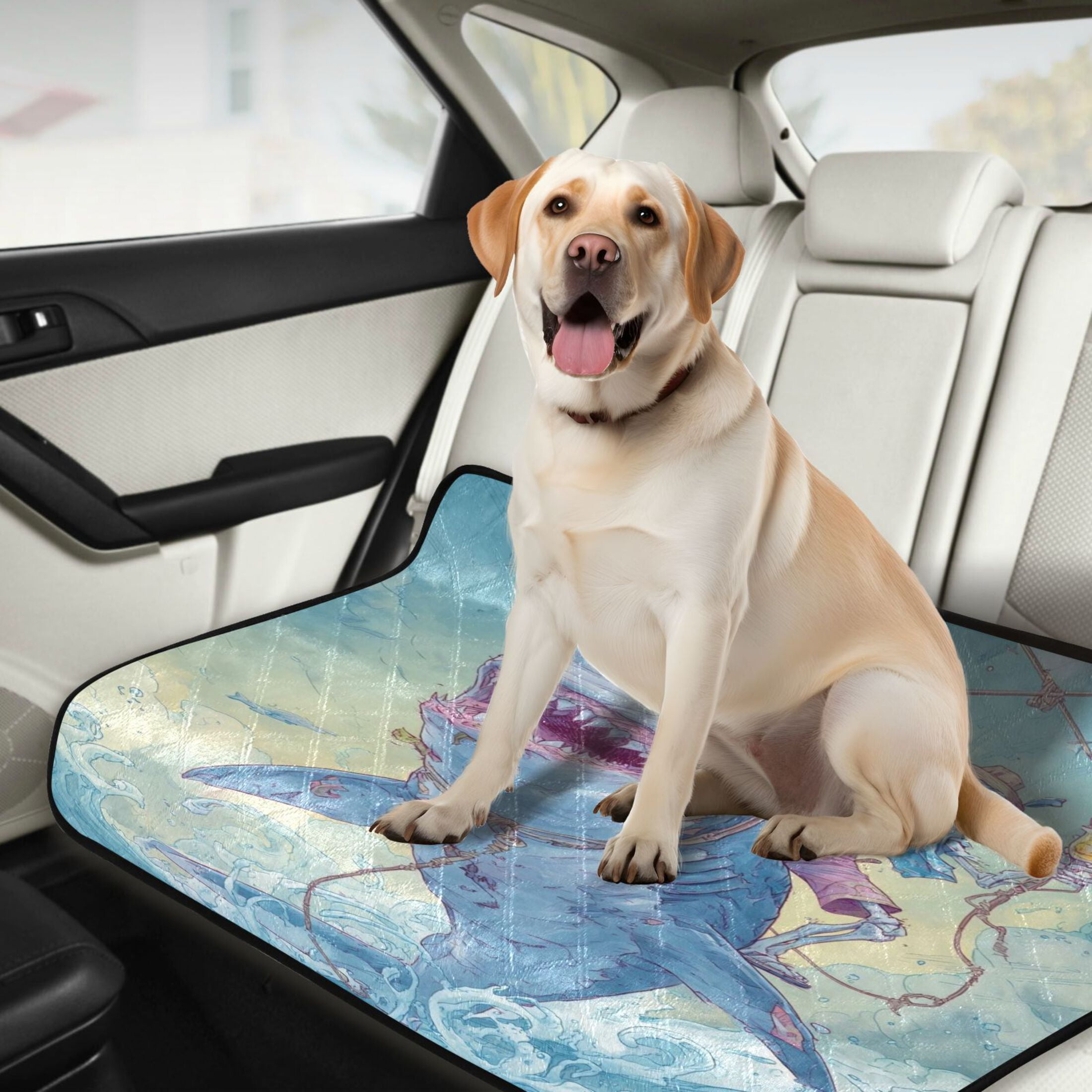 Qxltty Skull Shark Cat litter Pads Pet Set of 2 Diaper Mats Center Anti-leakage Layer Absorbent Soft and Comfortable