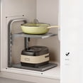 thumbnail image 1 of Under-Sink Kitchen Organizer: 2-Tier Square Carbon Steel Storage Rack with Waterproof Design, Heavy-Duty Thickened Construction for Pots, Utensils & Kitchenware – Space-Saving, Easy-to-Install, 1 of 6