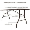 thumbnail image 5 of Costway 6' Folding Table Rattan Portable Indoor Outdoor Picnic Party Dining Camping, 5 of 10