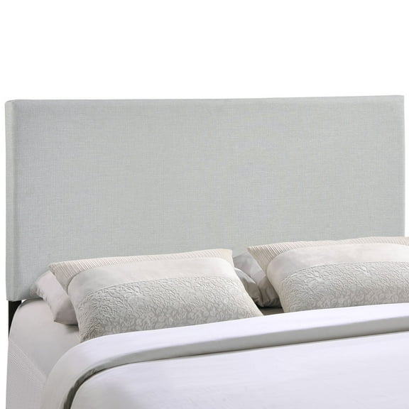 Modern Contemporary Full Size Upholstered Headboard, Grey Fabric