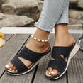 thumbnail image 5 of Dakaela Orthopedic Wedge Sandals for Women 2026 Comfortable Hollow out Bohemian Platform Summer Beach Slip on Slides with Arch Support Black 6, 5 of 8