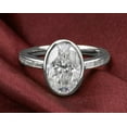 thumbnail image 2 of solitaire jewels 2.5CT Bezel Set Oval Moissanite Engagement Ring For Women, 18K White Gold, 2 of 8
