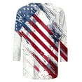 thumbnail image 5 of Dazajoo American Flag Shirts for Women 4th of July 3/4 Sleeve Tops 2o25 Independence Day Crew Neck Patriotic Blouses,Multicolor,S, 5 of 6