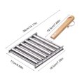 thumbnail image 2 of Peggybuy Rouleau de Hot-Dog avec Poignée en Bois Accessoires Gril Gril en Acier Inoxydable (M), 2 of 8