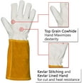 thumbnail image 3 of Fireplace Gloves for Women, Mig Tig Welding Gloves XS Cowhide Kevlar(x small), 3 of 6