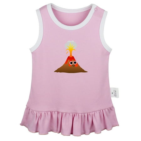 

Nature Volcano Pattern Dresses For Baby Newborn Babies Skirts Infant Princess Dress 0-24M Kids Graphic Clothes (Pink Sleeveless Dresses 12-18 Months)
