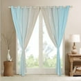 thumbnail image 3 of Erosebridal Aqua and Beige Gradient Curtains Watercolor Ombre Blackout Curtains, Abstract Aesthetic Curtains & Drapes Wave Line and Dots Bedroom Curtains, Geometric Window Treatments Bedroom Decor, 3 of 5