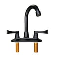 thumbnail image 6 of Bathroom Faucet for Camper 4 Inch Centerset, with Double Handle 360° Swivel Spout 2.17" Extra Long Mounting Shanks Lavatory Basin Sink Faucet for RV Trailer Mobile Home, Matte Black, 6 of 11