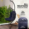 thumbnail image 5 of SereneLife Foldable Egg Chair with Stand – Hanging Rattan Wicker Swing for Indoor Outdoor Use – 350 lbs Capacity, Breathable Cushion & Headrest – Patio, Balcony, Porch, Bedroom Lounge Furniture, 5 of 8