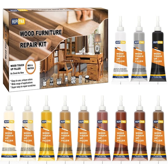 Kit de reparación de muebles de madera Hupeyna 12 colores con aplicador