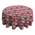 thumbnail image 4 of Red and Black Christmas Love Pattern Round Tablecloth 60"x60",Wrinkle Wipeable Table Cloth for Kitchen Dining Room Picnic Patio Party, 4 of 6
