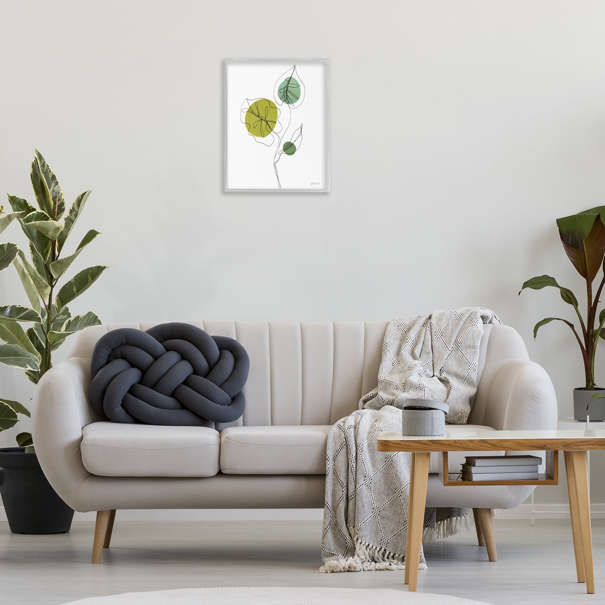 Stupell Industries Leafy Garden Delight Botanical & Floral Painting Gray Framed Art Print Wall Art, 16 x 20