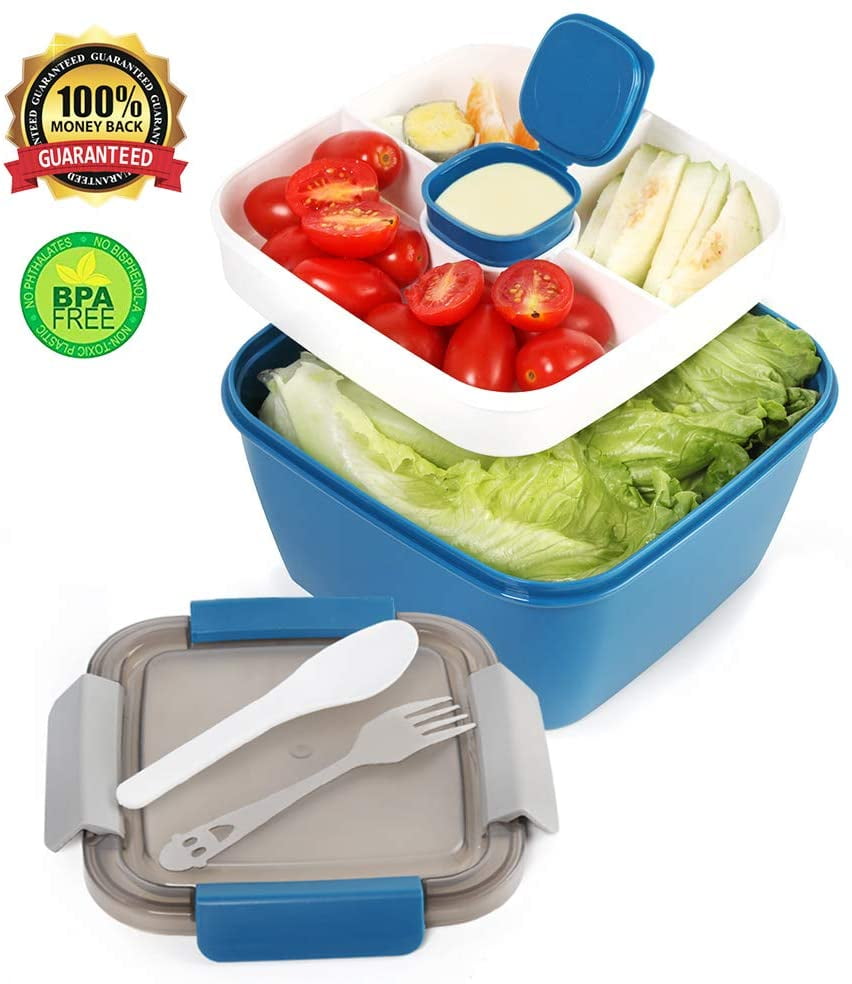 Large 52oz Salad Lunch Container, Salad Bowl with 2oz