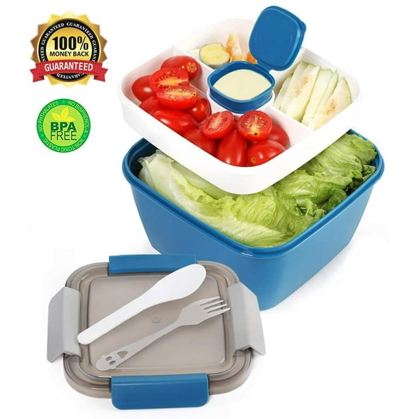 Large 52oz Salad Lunch Container, Salad Bowl with 2oz